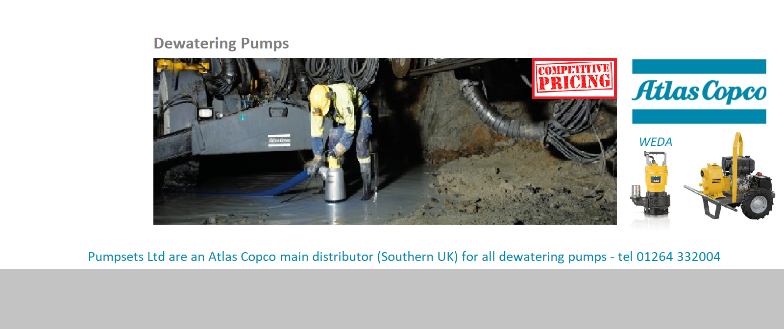Atlas Copco Dewatering Pumps Submersible Diesel Driven